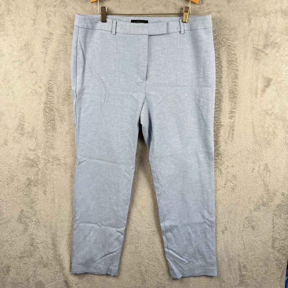 Talbots Ankle Pants Womens 14‎ Blue High Waist Straight Leg Office Business